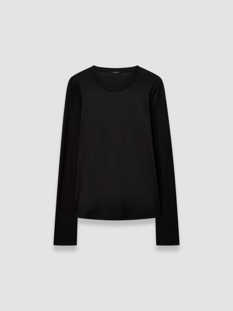 Cotton Silk Jersey Long Sleeve T-Shirt