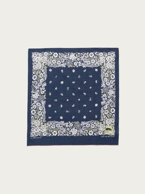 Fastcolor Selvedge Bandanna (CHURCHILL GARDEN) 30x30 - Navy