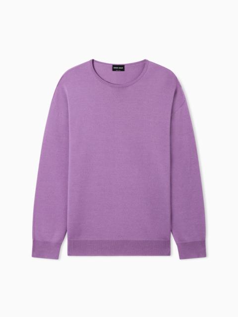 CASHMERE AND SILK INTERLOCK CREW-NECK JUMPER