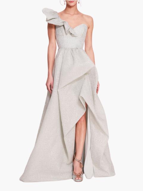 CLOQUE DRAPED GOWN