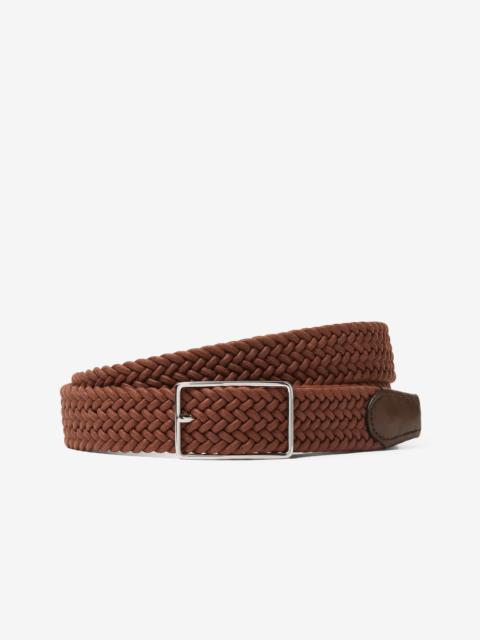 Cognac-beige waxed cotton belt