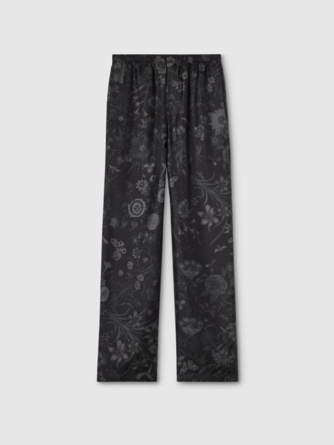 Printed silk twill pants
