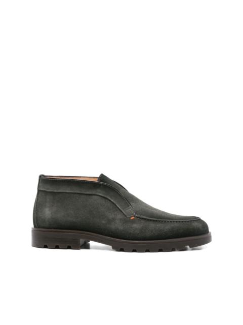 suede leather slip-on boots