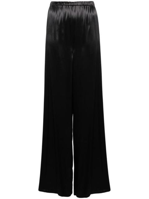 wide-leg satin trousers