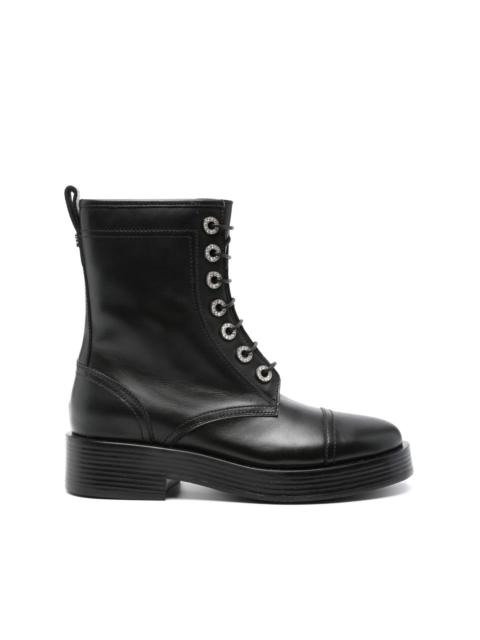 leather combat boots