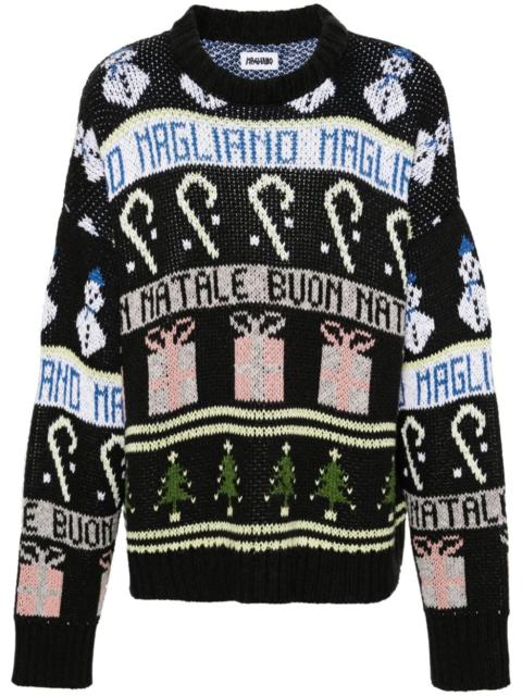 crew-neck jacquard jumper