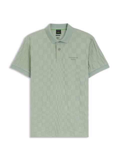 PORSCHE X BOSS POLO SHIRT IN JACQUARD-PATTERNED COTTON
