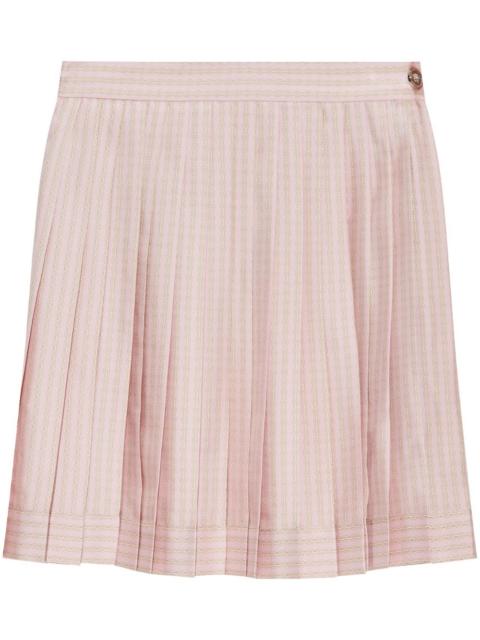 chain-print pleated skirt