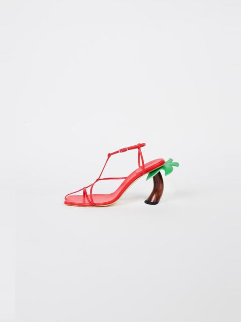 BIANCA WOODEN HEEL RED