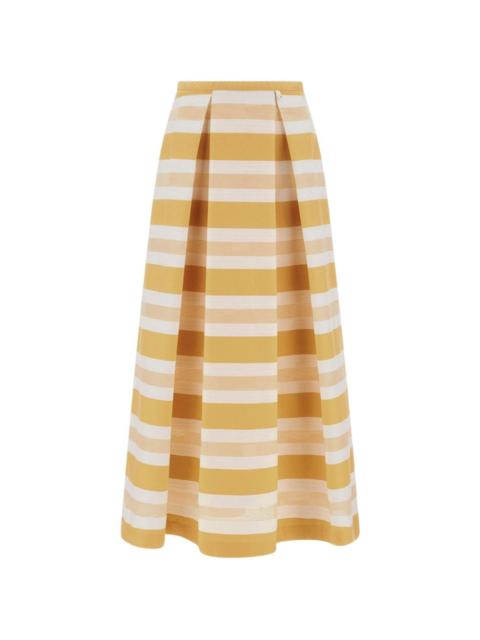 striped flared skirt