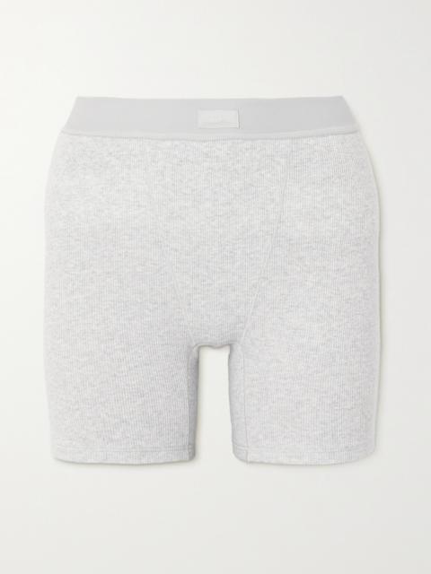 Cotton Collection Ribbed Cotton-blend Jersey Boxer Shorts