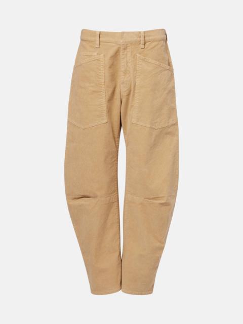 Shon cotton-blend barrel-leg pants