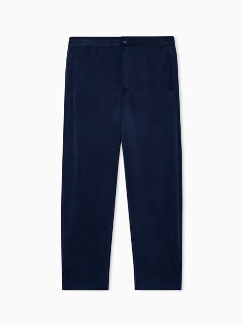 CUPRO-BLEND FLAT-FRONT TROUSERS