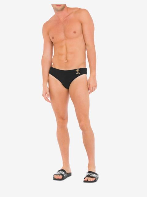 DOUBLE QUESTION MARK SEERSUCKER BIKINI BOTTOMS