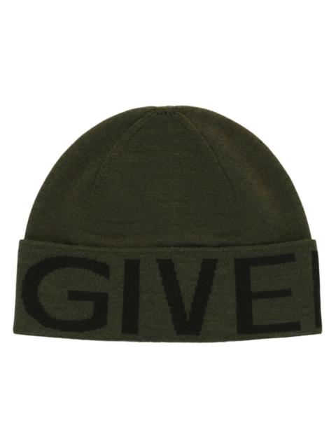 Givenchy Jacquard Logo Beanie Khaki Multi