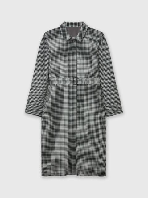 Oversized Check Belted Trench Coat