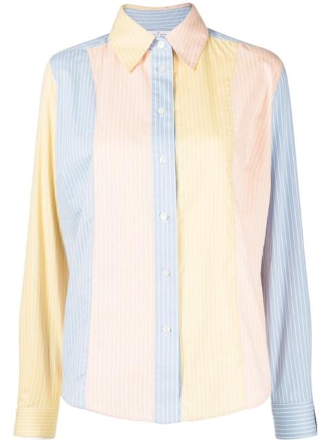 colour-block striped shirt