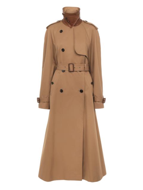 LONG TRENCH COAT IN COTTON GABARDINE