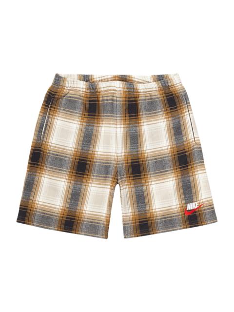 Supreme Nike Plaid Sweatshort Mustard