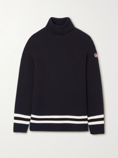 Judith striped knitted turtleneck sweater Navy
