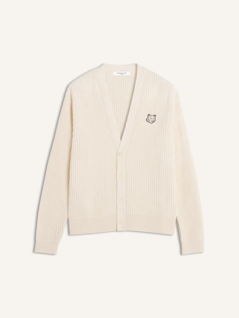 FOX HEAD COTTON RIBBED CARDIGAN