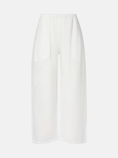 Niko ramie cropped barrel-leg pants