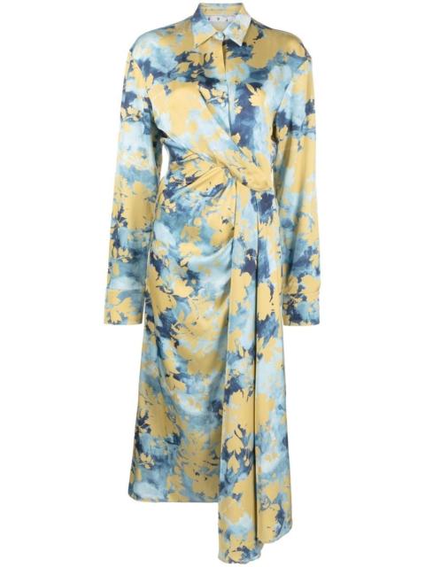 floral-print wrap shirtdress