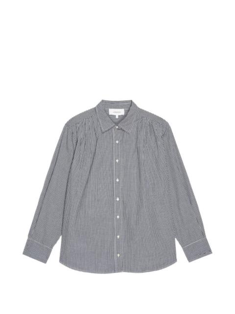 checked-pattern long-sleeved shirt