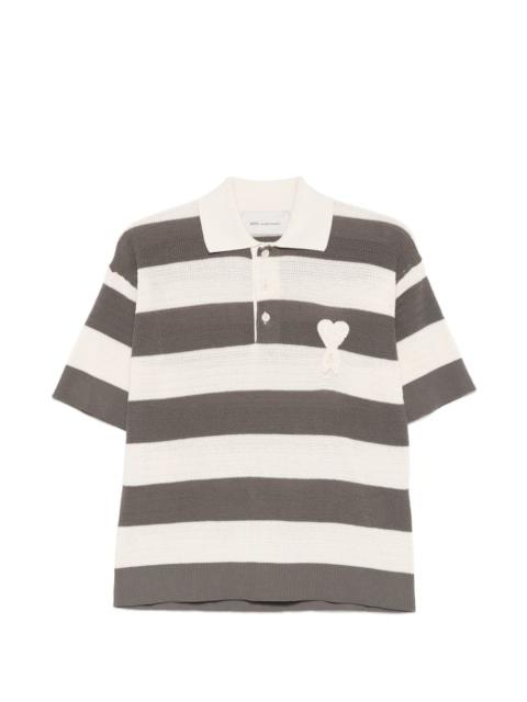 striped heart polo shirt