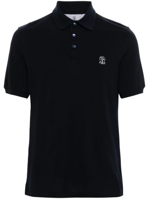 logo-print cotton polo shirt