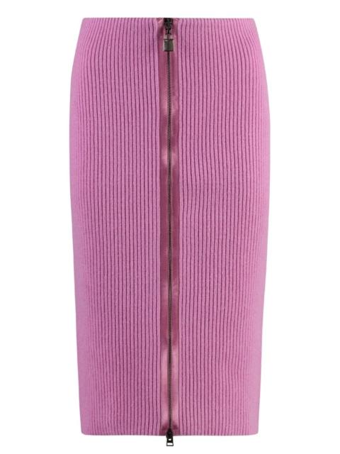 ribbed-knit skirt