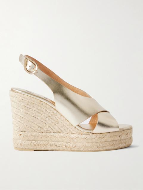 Maria Metallic Leather Espadrille Wedge Sandals