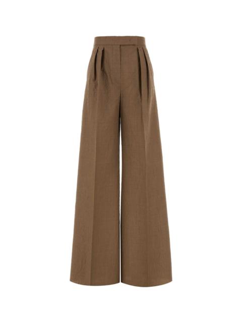 Max Mara Women Biscuit Wool Teruel Flared Leg Pant
