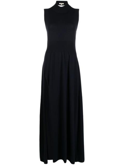 sleeveless open-back knit dress