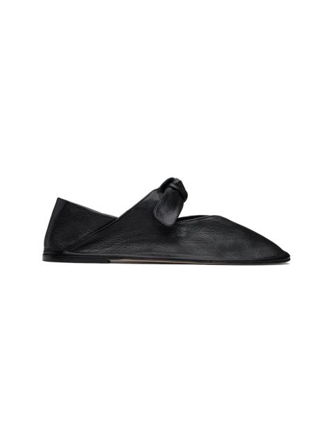 Black Llasada Supple Shiny Ballerina Flats