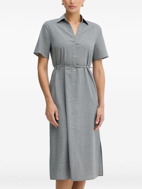belted shirt dress