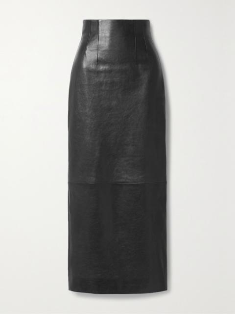 Loxley leather maxi skirt Black