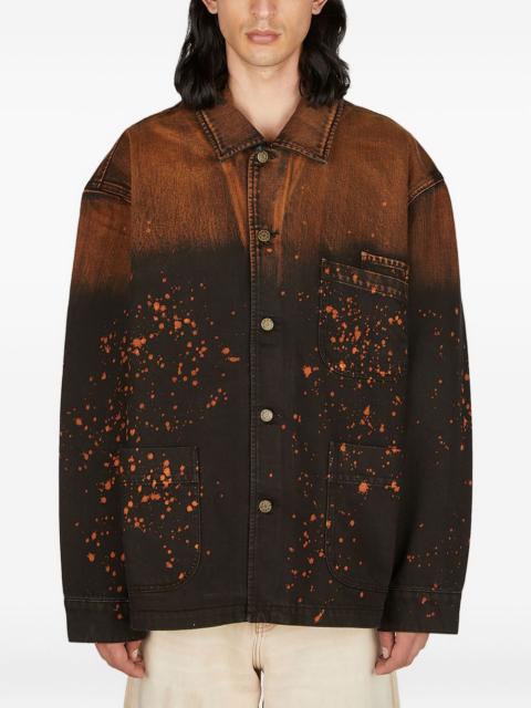 paint splatter-print denim jacket