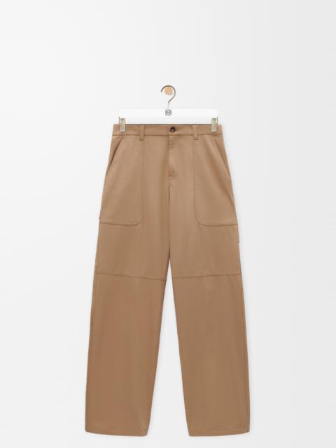 Cargo trousers in cotton and silk