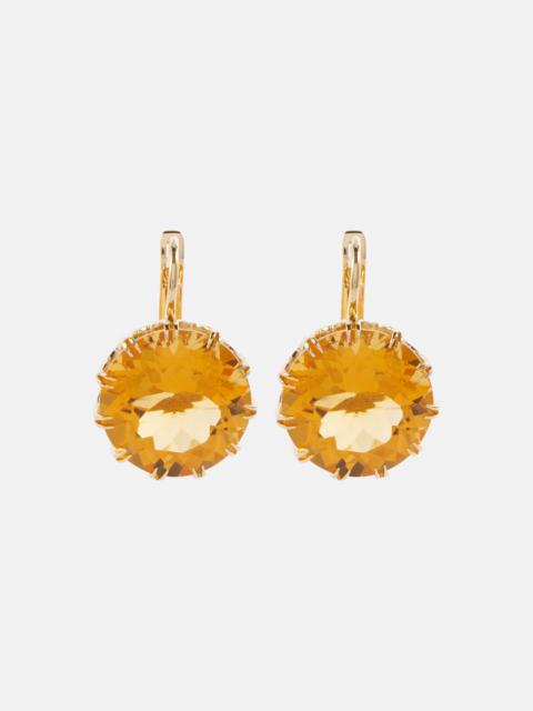 Crown Medium 18kt gold earrings with citrines