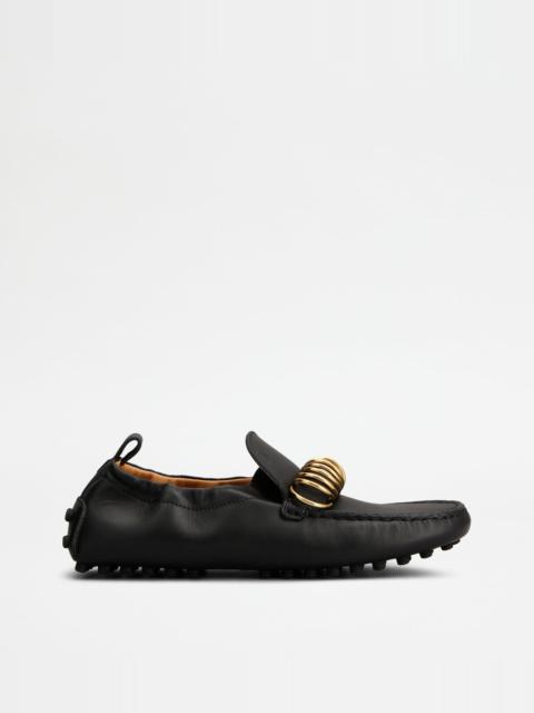 GOMMINO DRIVING SHOES IN LEATHER - BLACK