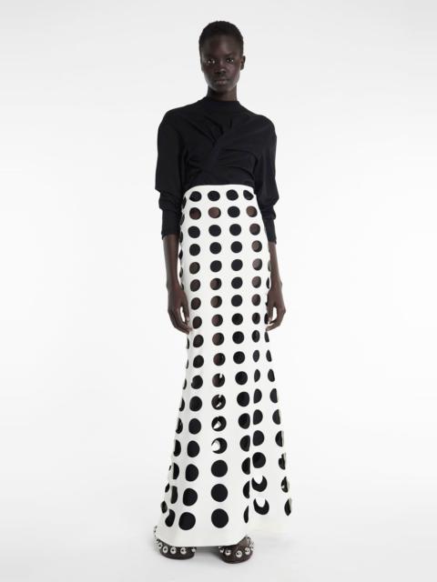 LAYERED HOLE SKIRT WHITE BLACK