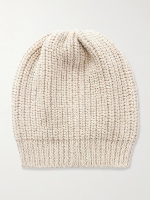 Sequin-embellished Ribbed Cashmere And Silk-blend Beanie