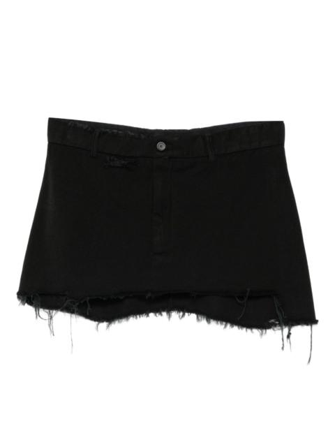 frayed mini skirt