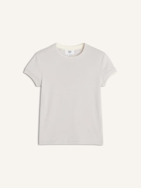 CONTRASTED RIB FITTED TEE-SHIRT