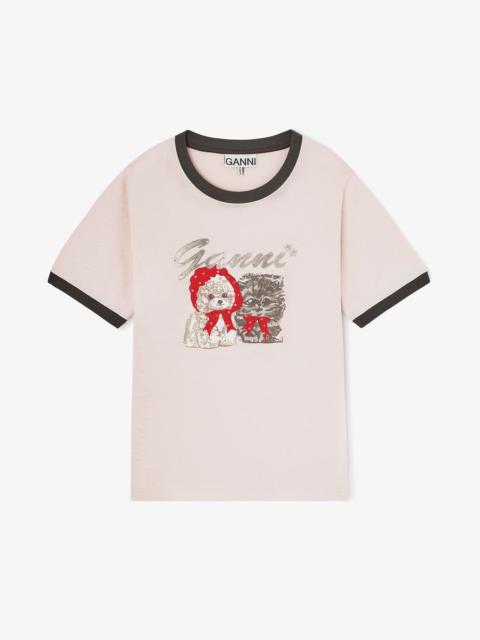 PINK CROPPED ANIMAL T-SHIRT