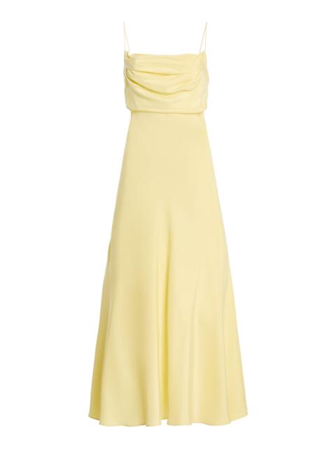 Long Silk Satin Dress yellow