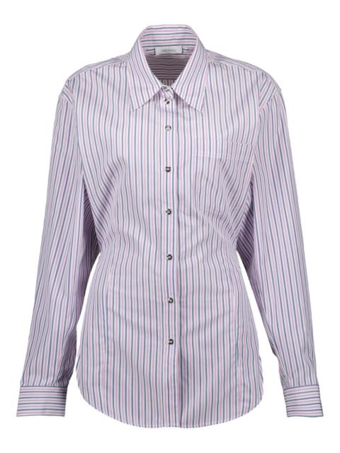 striped button-up shirt