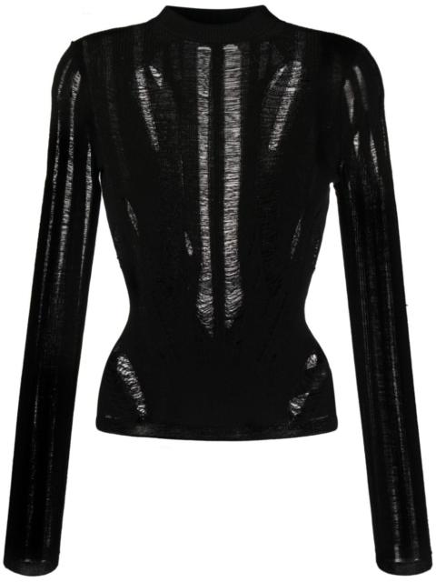 distressed knitted jumper