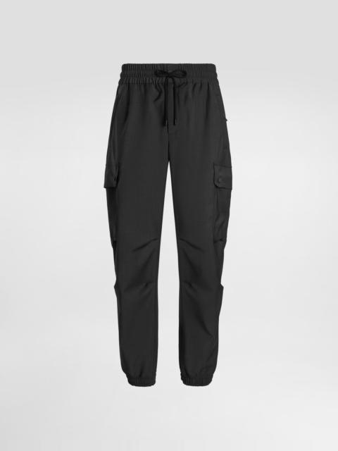 Wool canvas cargo trousers